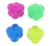 WOONEKY 4 Reaction Ball Hexagon Rubber Bounce for Hand-Eye Coordination Training Reflex Agility Enhancement Portable for Group Exercises Hard Surfaces