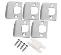 WOONEKY 4 set Kit Piastre in Acciaio Inox per Serratura Porta Piastra Guida Robusta con Incluse Riparazione e Sicurezza Porte Interne Ed Esterne
