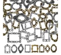 WOONEKY 40 Pezzi Mini Cornici Metalliche Vintage per Nail Art Cornici Barocche Piccole per Decorazione Unghie Professionale e Salone Accessori Nail Art Design Retrò Elegante