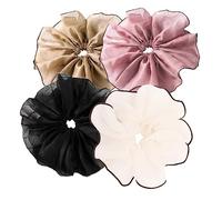 WOONEKY 4pezzi Elastici Per Capelli Grandi Fascia Elastica Per Capelli Elastico Fermacoda Di Cavallo Per Donne e Ragazze Adatto Per Vita Quotidiana Feste Sport e Viaggi