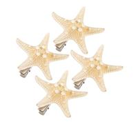 WOONEKY 4pezzi Fermaglio Per Spiaggia Di Stella Cinque Punte Fatti Mano Accessori Per Per Donne e Ragazze Dimensioni e Colori Casuali