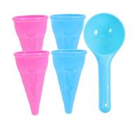 WOONEKY 5 Palette Gelato Giocattoli Spiaggia per Plastica Ecologica Resistente Stimola Creatività e Socializzazione per Giochi Mare e Sabbiera Colore Casuale