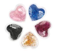 WOONEKY 5 Pezzi Cerotti Oculari in Gel a Forma di Cuore, Riutilizzabili, Gel/pvc, Terapia Caldo-freddo, Glitter, per Occhi e Viso, per Cura Quotidiana e Dopo, Donne