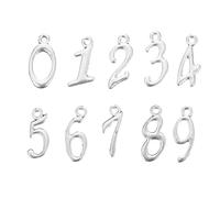 WOONEKY 50 Pezzi Ciondoli Numerici Fai da Te in Lega Antica Ciondoli Decorativi per Braccialetti e Portachiavi Accessori Artigianali Resistenti e Leggeri per Creazione Gioielli