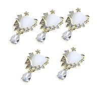 WOONEKY 5pezzi Cat Eye Butterfly Nail Art Zircon Love Shape Nail Charms Per Decorazione Unghie Manicure Per Unghie