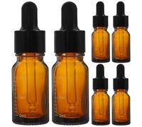 WOONEKY 6 pezzi Boccette Contagocce Vetro Scala Bottigliette Piccole Ricaricabili per Oli Essenziali Profumi e Viaggi Dotate di Pipetta per Dosaggio Preciso