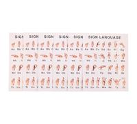 WOONEKY 6 pezzi Poster Apprendimento Lingua dei Segni per Asl Alfabeto e Parole Comuni Materiale Didattico per Scuola e Casa con Design Vivace e Resistente