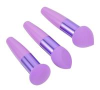 WOONEKY 6 Pz Detergente Viso a Forma Di Cuore Mini Spugnetta Per Il Trucco Soffio Di Cipria Applicatore Per Il Trucco Spugnetta Per Il Trucco Con Manico Portatile Emulsione Viola,porpora