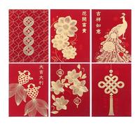 WOONEKY 60 Pezzi buste imbottite in contanti Buste del festival di Red Welve per il nuovo anno per il Capodanno cinese