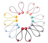 WOONEKY 7 paia Elastici per con Palline Colorate Fasce Elastiche Morbide per Code Cavallo Bambine Accessori Carini per Acconciature Luminosi e Resistenti