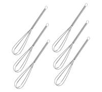 WOONEKY 7 Pz miscelatore di tinture per frusta miscelatori baffo colorazione frullatori strumento per parrucchieri agitatore per in acciaio inossidabile Silver