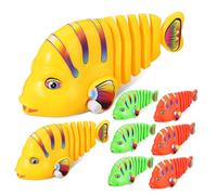 WOONEKY 8 Giocattoli a Forma Robotico Nuotante per Vasca da Bagno Giocattoli Plastica Colorati per Ragazzo Divertenti e Educativi 14x7x6 Cm