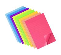 WOONEKY 8 pezzi Blocchetti Memo Adesivi Fluorescenti con Righe Sticky Tabs Multiuso Portatili per Appunti Liste e Promemoria Foglietti Adesivi Autoadesivi Resistenti e Rimovibili per Casa