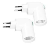 WOONEKY Adattatore Per Presa Di Interruttore, Portalampada E27 Girevole Per Uso Interno, Set Da 2 Pezzi, Forniture Per Lampadine Da Casa, Facile Installazione, Compatibile Standard Europeo Ac220-240v