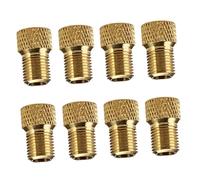 WOONEKY Adattatore Presta Per Pompa Bici in Rame Dorato, Set Da 8 Pezzi Anello Di Tenuta, Compatibile Mountain Bike e Bici Da Strada Per Compressore e Gonfiaggio Pneumatici