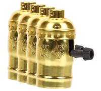 WOONEKY Base Portalampada Vintage E27/e26 in Alluminio Dorato, 4 Pezzi Set per Restaurare Lampade, Compatibile Lampadine Standard, Adatto per Casa, Ufficio e Ristoranti