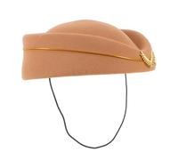 WOONEKY Berretto da Assistente Volo per e Confortevole Accessorio Costume per Cosplay e Spettacoli Taglia Colore Cammello
