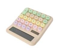 WOONEKY Calcolatrice da Scrivania Piccola con Tastiera Meccanica Pulsanti Grandi Display Ampio Decorativa e Riutilizzabile per Studenti e Ufficio Resistente e Pratica Colore Latte