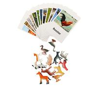 WOONEKY Carte Animali Educative Cognitivo con Modelli Animali in e Silicone Didattico Sicuro per Sviluppo Creatività e Concentrazione Adatto Genitori
