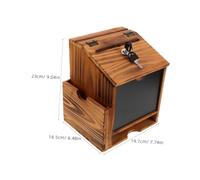 WOONEKY Cassetta Delle Lettere in Legno Massello Per Le Donazioni Della Comunità Per La Raccolta Delle Mance La Raccolta Delle Punte Coffee