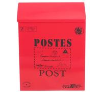 WOONEKY Cassetta Postale da Parete in Ferro Vintage con Serratura Cassetta dei Suggerimenti da Esterno Stile Americano Decorazione Murale per Giardino con Capienza Media