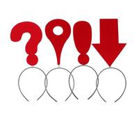 WOONEKY Cerchietti Per Chioma Creativi Freccia e Simboli Rossi, Set Da 4 Pezzi, Fasce Leggere e Regolabili, Accessori Per Feste e Carnevale Donna, Copricapo Originale Per Eventi e Travestimenti