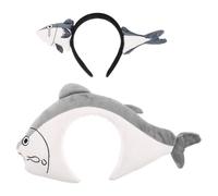 WOONEKY Cerchietto Divertente Forma Pesce Halloween per Donne Accessori Chioma 2 Pz Grande e Piccolo
