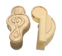WOONEKY Clip per Pagine di Quaderno in Metallo Dorato 2 Pezzi, Fermagli Decorativi a Forma di Note Musicali, Mini Porta-taccuini Vintage per Organizzazione di Diari, Accessori