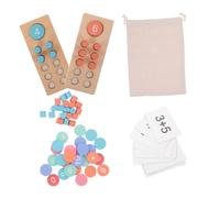 WOONEKY Contatori Numerici in Legno Montessori con Blocchi Colorati Strumento Didattico per Contare e Apprendere Addizione e Sottrazione Educativo per età Prescolare