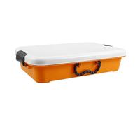 WOONEKY Contenitore Sabbiera Con Coperchio in Abs Resistente, Vassoio Portatile Per Gioco Sensoriale Bambini Con Maniglia, Scatola Organizer Per Giochi Da Spiaggia e Attività Creative