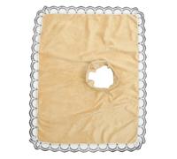 WOONEKY Copriletto Per Massaggi Multifunzionale Foro Per Viso in Poliestere Resistente 60x80 Cm Pizzo Beige Per Lettini Massaggio Spa Centri Benessere Estetisti