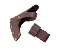 WOONEKY Custodia Protettiva per Accetta da Esterno, Fodero Portatile in Pelle Marrone Chiaro, Copertura Robusta Manico in Legno per Campeggio e Giardinaggio
