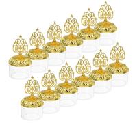 WOONEKY Dorata Scatola Porta Caramelle 12 Pezzi in Plastica | Design Europeo Semplice, per Biscotti e Dolci, Espositore Decorativo per Negozi e Ricevimenti