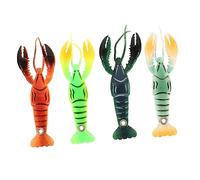 WOONEKY Esche da Pesca Artificiali Morbide 95mm Gambero Finto Set 4 Pezzi Resistenti all'Usura Portatili per Pesca in Laghi Fiumi e Torrenti Appassionati