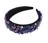 WOONEKY Fascia Larga Donna in con Brillanti Cerchietto Padded per Cerimonie e Feste Accessorio Moda per Glamour e Protettivo