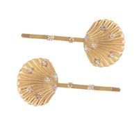 WOONEKY Fermaglio Per Chioma a Conchiglia Set Da 2 Pezzi in Dorata Accessorio Per Donne Per Feste e Viaggi Protegge La Frangia