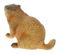 WOONEKY Figurina di Marmotta Simulata in Materiale Rigido, Ornamento Artificiale Compatto per Gioco Educativo e Decorazione Casa, Riproduzione Animale Realistica per Sviluppo Cognitivo