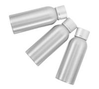 WOONEKY Flaconi Cosmetici da Viaggio in Alluminio 3 Pezzi 100 Ml con Tappo a Vite Anti-ossidazione Contenitori Ricaricabili per Shampoo, Profumo e Lozioni Bagaglio a Mano Aeroporto