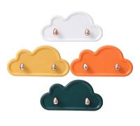 WOONEKY Gancio Autoadesivo a Forma di Nuvola 4 Pezzi in Plastica per Tovagliette e Chiavi, Design Adesivo Forte, per Cucina e Bagno