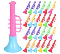 WOONEKY Giocattoli a Forma di Corno per 25 Pezzi in Plastica ABS Mini Tromba Musicale Didattica per Feste e Compleanni Giocattoli Strumentali Leggeri e Resistenti per Colore Casuale
