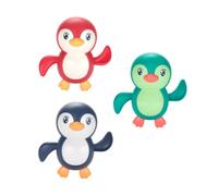 WOONEKY Giocattolo da Bagno a Forma di Pinguino Carica Manuale per Ragazzo Ragazza Piccoli, Set 3 Pezzi Colorati, Giocattolo Galleggiante per Doccia e Vasca, Divertente Gioco Acquatico