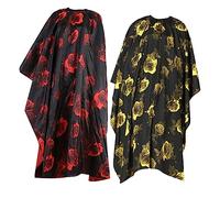 WOONEKY Grembiule per Acconciatore Motivo a Rose, Mantello e Leggero, Panno da Taglio per Salone, Confezione da 2 Pezzi, per Utilizzo Professionale