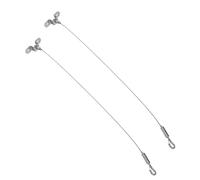 WOONEKY Kit 2 Pezzi Ganci Sospensione in Acciaio Inossidabile Regolabili con Fune di Sicurezza per Lampade e Poster, Resistente e Versatile per Aule e Spazi Commerciali