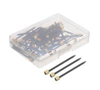 WOONEKY Kit Ganci per Cornici da Parete 50 Pezzi con Chiodi in Rame Nero 35X4Mm e Scatola Portaoggetti Chiodi per Appendere Quadri e Opere D’Arte Ferramenta Resistente per Casa e