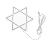 WOONEKY luce al neon a stella a sei punte luce al neon del giudaismo felice ebraica luci decorative di Hanukkah White
