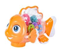 WOONEKY Macchinina Giocattolo a Batteria Pesce Meccanico Luci e Suoni Per Bambini 1-3 Anni, Giocattolo Meccanico Luminoso Ingranaggi Resistenti in Abs Per Sviluppo Motorio