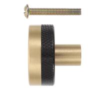 WOONEKY Maniglia per Mobili in Ottone Massiccio Foro Singolo Pomello Rotondo Resistente e Anticorrosione per Armadio Cassetto e Cucina Design Moderno Elegante