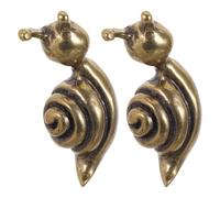 WOONEKY Manopole in Ottone per Cassetti a Forma di Lumaca, Set 2 Pezzi, Pomelli Decorativi Vintage per Mobili, Maniglie per Armadietti, Adatte per Cucina, Scarpiere e Librerie