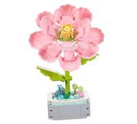 WOONEKY Mattoncini Costruzione Fiori per Kit Educativo Decorazione Piante Manuale Facile da Assemblare e Smontare Regalo Divertente per Ragazze e Bambine