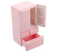 WOONEKY mini giocattoli da cucina divertente portapenne Miniature mini cucina in versi mobili vittoriani per case delle bambole porta della casa delle bambole piccole cose plastica rosa